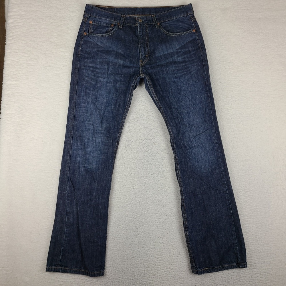 Levi's 527 Jeans Mens 34x32 Blue Slim Boot Cut Dark Wash Denim